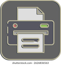 Icon printer. Computer components elements. Icon in embossed style.