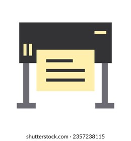 Icon Printer or Icon Printing with flat color style