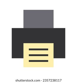 Impresora de iconos o impresión de iconos con un estilo de color plano