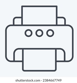 Icon Printer. related to Computer symbol. line style. simple design editable. simple illustration