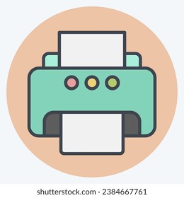 Icon Printer. related to Computer symbol. color mate style. simple design editable. simple illustration