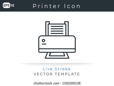 Icon Printer For Website, Infographic Element. Vector Illustration