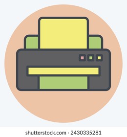 Icon Printing. related to Post Office symbol. color mate style. simple design editable. simple illustration
