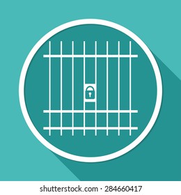 Icon Prison on white circle with a long shadow