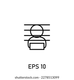 icon of a prisoner editable stroke eps 10