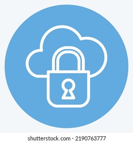 Icon Private Cloud. suitable for Security symbol. blue eyes style. simple design editable. design template vector. simple illustration