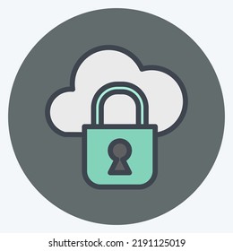 Icon Private Cloud. suitable for Security symbol. color mate style. simple design editable. design template vector. simple illustration