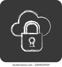 Icon Private Cloud. suitable for Security symbol. chalk Style. simple design editable. design template vector
