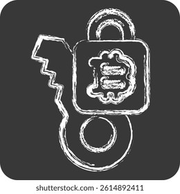 Icon Private Key. related to Cryptocurrency symbol. chalk Style