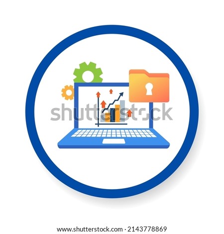 icon Privileged Access Management to improve company data security, vector, eps.10