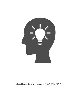 Icon process of generating ideas to solve problems, birth of the brilliant ideas - vector