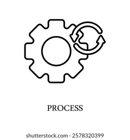 Icon a process, isolated against a clean background.