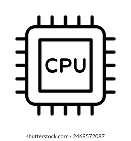 Icon of processor in trendy style, premium vector