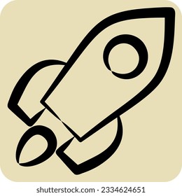 Icon Product Launch. related to Art and Media symbol. hand drawn style. simple design editable