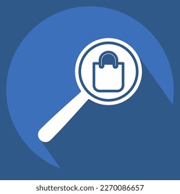 Icon Product Search. related to Contactless symbol. Long Shadow Style. simple design editable. simple illustration