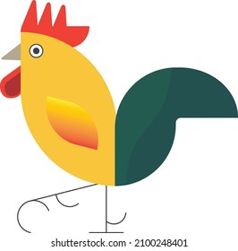 An icon for a professionally designed rooster on a white background