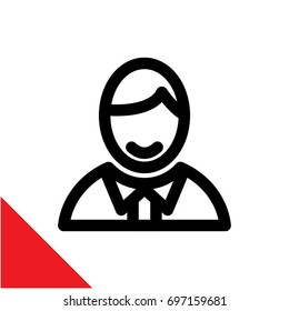 icon profile for staff, manager, worker, employer, boss