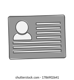 Icon profile. The user's passport  cartoon style on white isolated background.