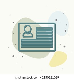Icon profile. The user's passport on multicolored background. Layers grouped for easy editing illustration. For your design.