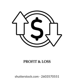 Icon a profit and loss, isolated against a clean background.
