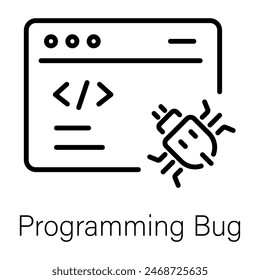 An icon of programming bug in line style 