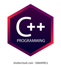 Icon programming language. Vector icon C ++. Icon C ++ for your website and applications.