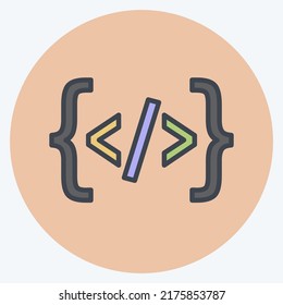 Icon Programming. suitable for Programming symbol. color mate style. simple design editable. design template vector. simple symbol illustration