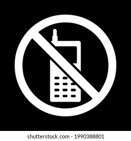 icon prohibited from turning on the cellphone. turn off the phone.