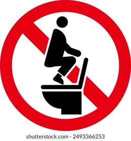 Icon prohibiting bending over the toilet