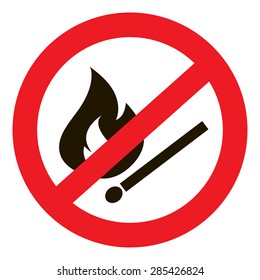 Icon prohibiting burning match