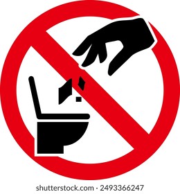 Icon prohibiting dumping garbage in the toilet
