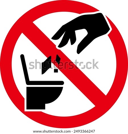Icon prohibiting dumping garbage in the toilet
