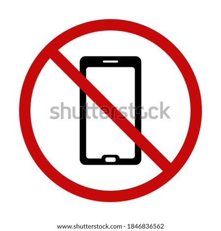 Icon prohibiting the use of the phone. Vector prohibiting phone icon. The icon prohibiting the phone in various public places. Can be used in cafes, restaurants, schools, churches and other