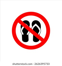 The icon prohibiting wearing sandals is suitable for prohibition icons in certain places