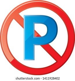 icon. Prohibition mark of parking
