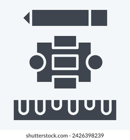 Icon Project Flowchart. related to Creative Concept symbol. glyph style. simple design editable. simple illustration
