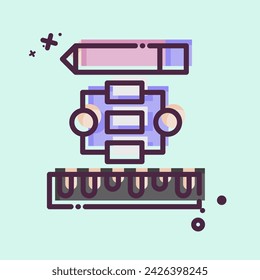Icon Project Flowchart. related to Creative Concept symbol. MBE style. simple design editable. simple illustration