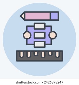 Icon Project Flowchart. related to Creative Concept symbol. color mate style. simple design editable. simple illustration