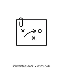 icon project plan. Game plan sketched on a note, ideal for illustrating strategic planning, business ideas, sports strategies, or project management concepts.