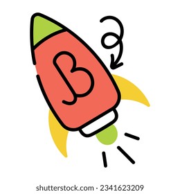 An icon of project startup in hand drawn style  