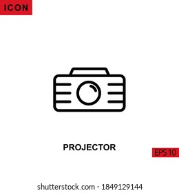 Icon projector. Outline, line or linear vector icon symbol sign collection for mobile concept and web apps design.
