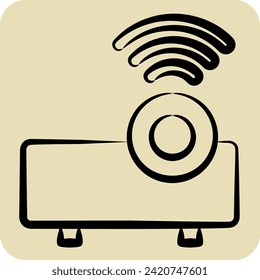 Icon Projector. related to Podcast symbol. hand drawn style. simple design editable. simple illustration