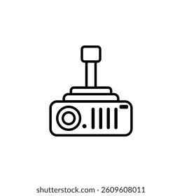 Icon of a projector, representing presentations, cinema, and visual displays in a sleek design.