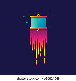 icon projector screen rainbow Beautiful colorful Light illustration sign symbol  for web, modern design vector on blue background. logo.