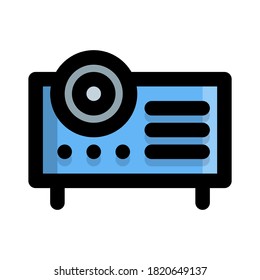 Proyector de iconos con estilo plano