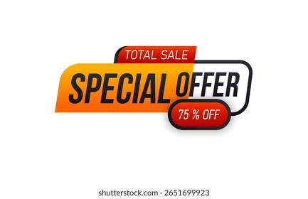 Promoção de ícone etiqueta de venda etiqueta banner oferta desconto design especial fita quadro gráfico modelo cartaz mercado loja folheto cupom coleção varejo barato papel moda web origami conceito

