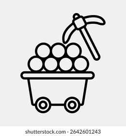 Icon proof of work. Crypto currency elements. Icon in line style.
