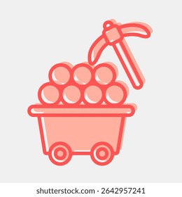 Icon proof of work. Crypto currency elements. Icon in two tone style.