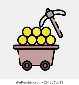 Icon proof of work. Crypto currency elements. Icon in filled line style.