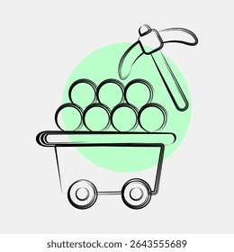 Icon proof of work. Crypto currency elements. Icon in color spot style.